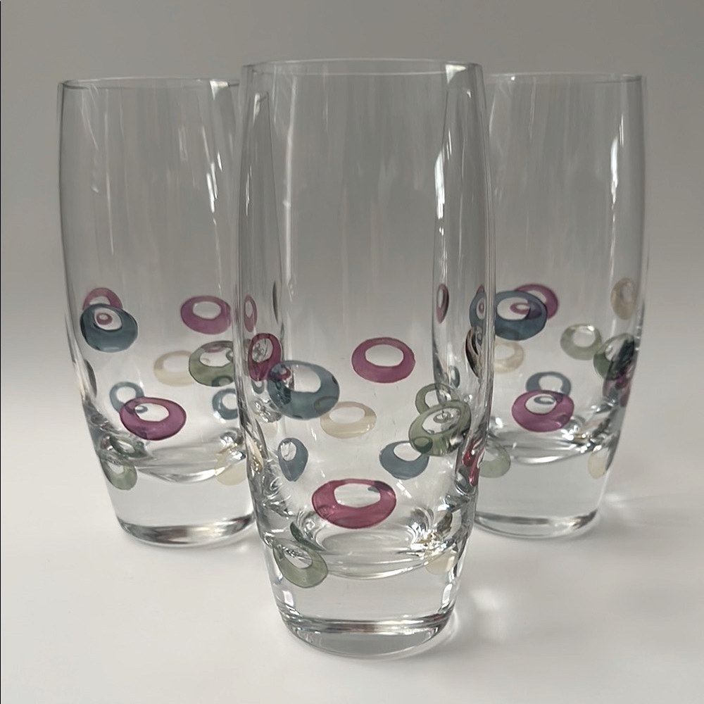 Mid Century Barware BLOCK MADE IN POLAND SET OF 3 HIGHBALL BARWARE GLASSES